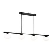 Lune Medium 4-Light Linear Pendant in Aged Iron