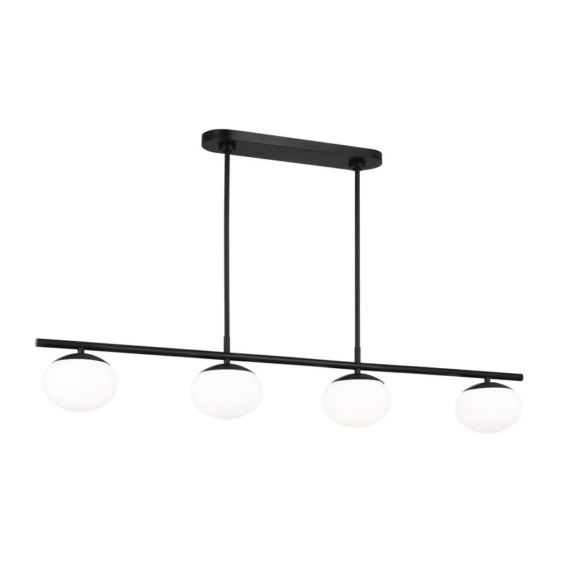 Lune Medium 4-Light Linear Pendant in Aged Iron
