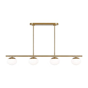 Lune Medium 4-Light Linear Pendant in Burnished Brass