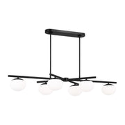 Lune Large 6-Light Linear Pendant in Aged Iron