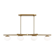 Lune Large 6-Light Linear Pendant in Burnished Brass