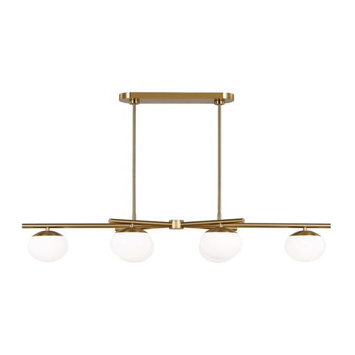 Lune Large 6-Light Linear Pendant in Burnished Brass