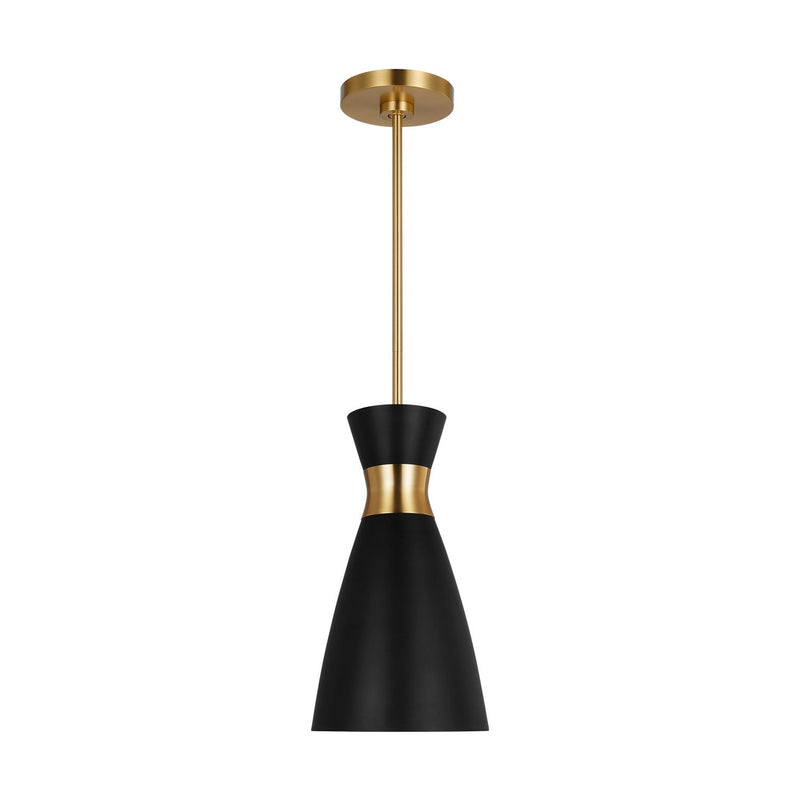 Heath Small Pendant in Midnight Black and Burnished Brass