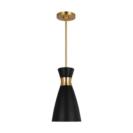 Heath Small Pendant in Midnight Black and Burnished Brass