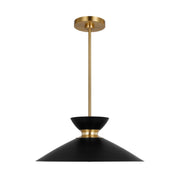 Heath Wide Pendant in Midnight Black and Burnished Brass