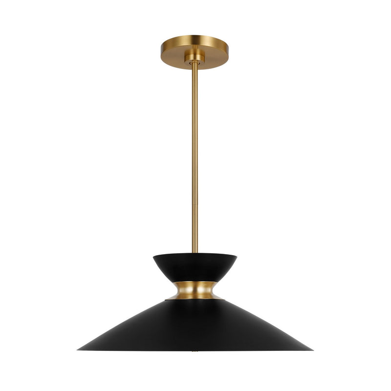 Heath Wide Pendant in Midnight Black and Burnished Brass