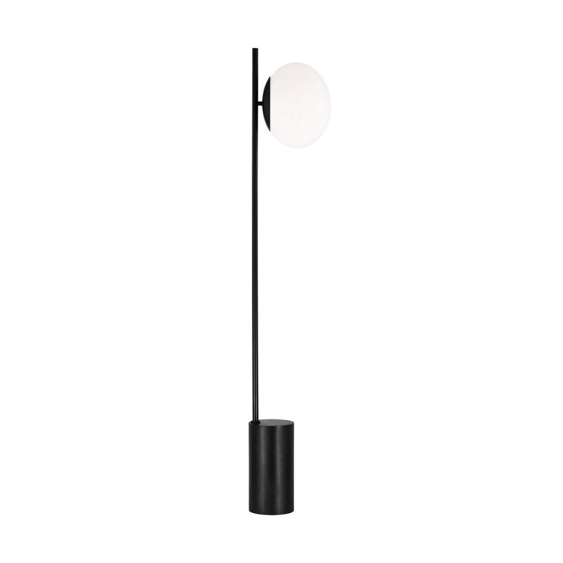 Lune One Light Floor Lamp in Aged Iron