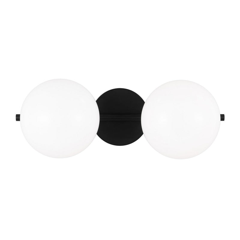 Lune 2-Light Bath Vanity Light in Aged Iron