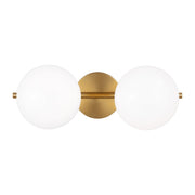 Lune 2-Light Bath Vanity Light in Burnished Brass