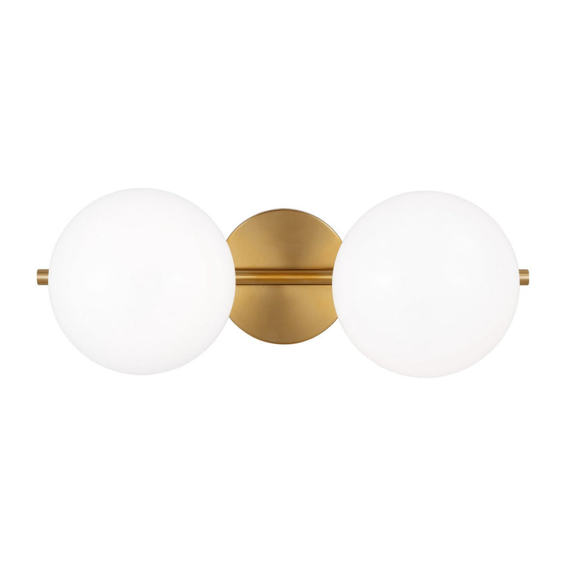 Lune 2-Light Bath Vanity Light in Burnished Brass