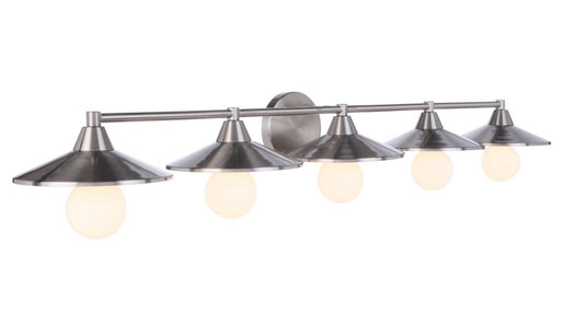 Isaac 5 Light 46" Vanity in Brushed Polished Nickel