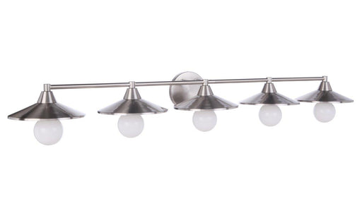 Isaac 5 Light 46" Vanity in Brushed Polished Nickel