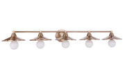 Isaac 5 Light 46" Vanity in Satin Brass
