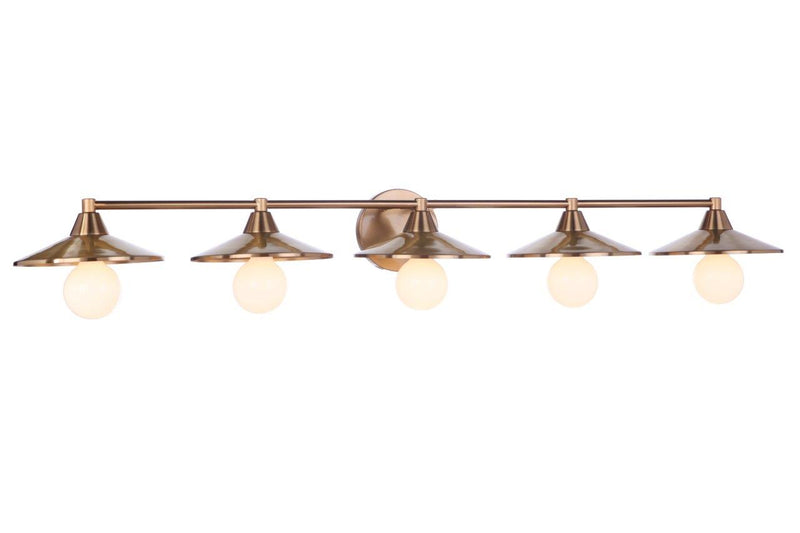 Isaac 5 Light 46" Vanity in Satin Brass