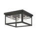Milford Four Light Flush Mount in Black w/Brushed Nickel