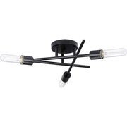Astra 3-Light Semi-Flush Mount in Matte Black