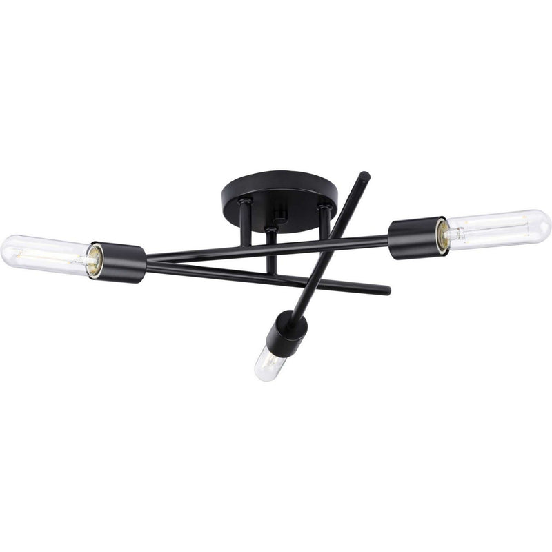 Astra 3-Light Semi-Flush Mount in Matte Black