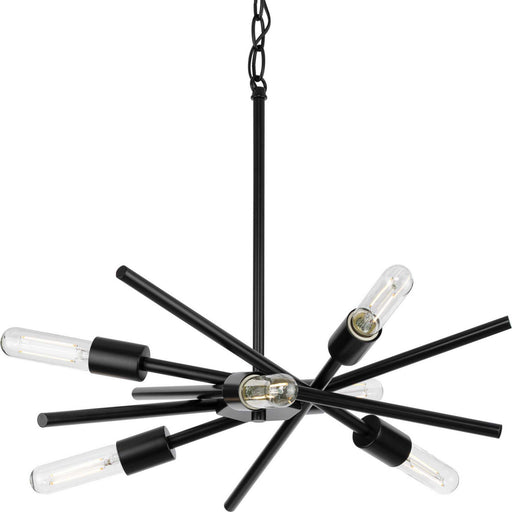 Astra Six Light Chandelier in Matte Black