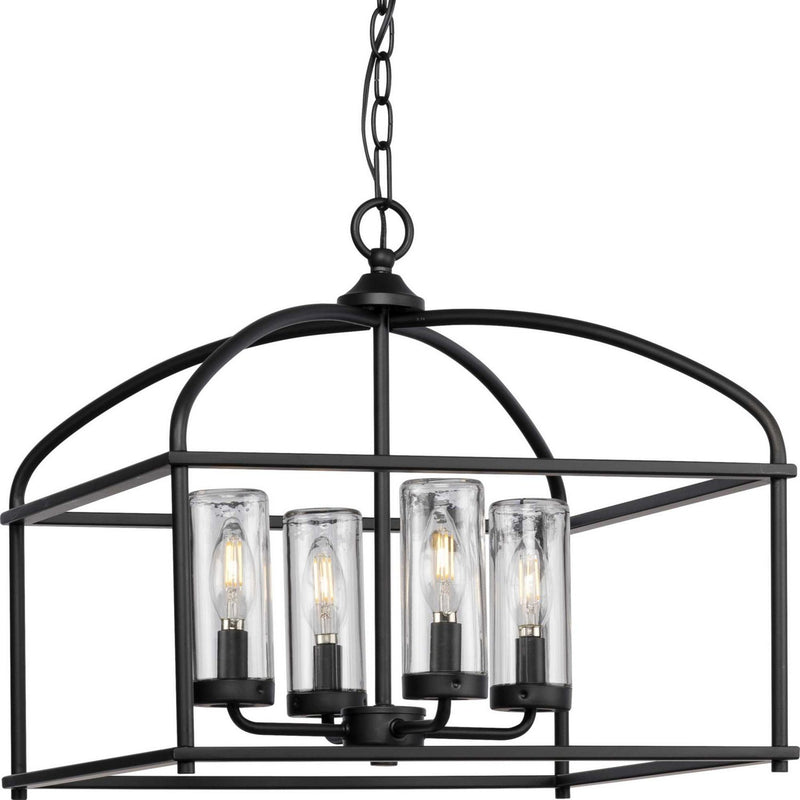 Swansea 4-Light 18" Outdoor Chandelier in Matte Black
