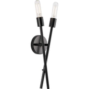 Astra 2-Light Wall Sconce in Matte Black