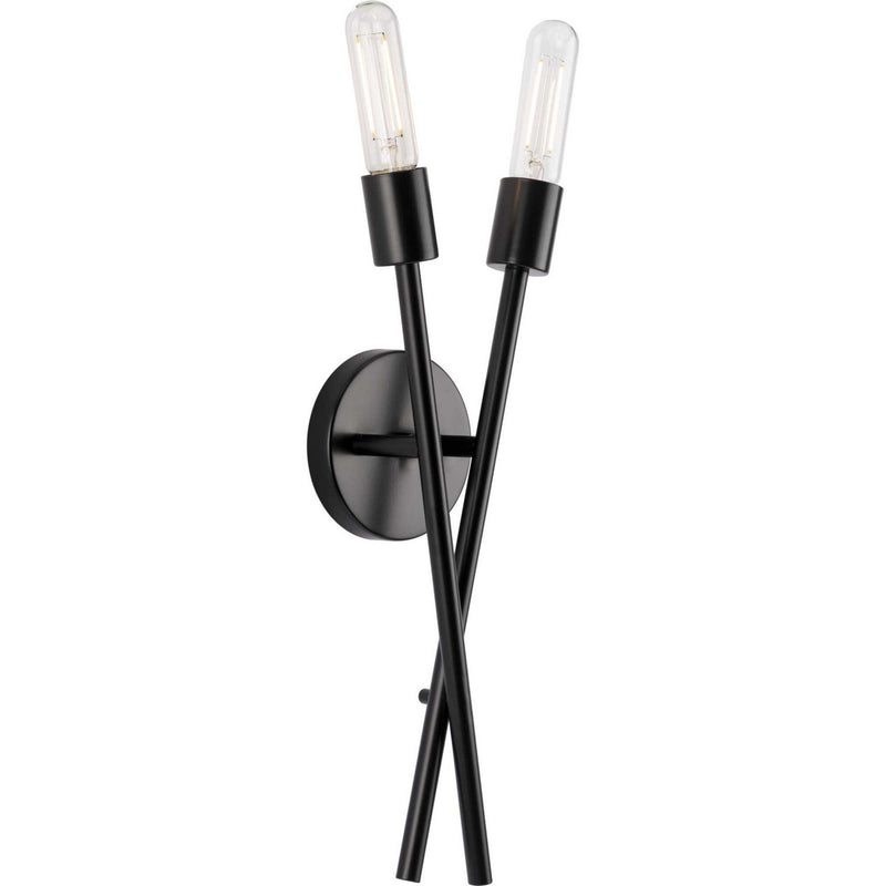 Astra 2-Light Wall Sconce in Matte Black