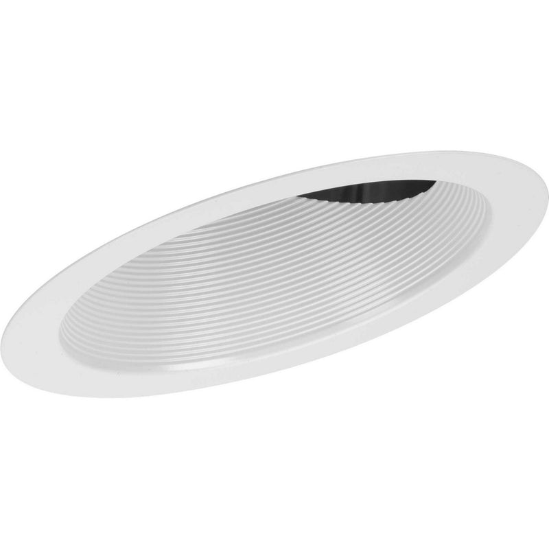 6" Sloped Ceiling Recessed Step Baffle Trim in Satin White