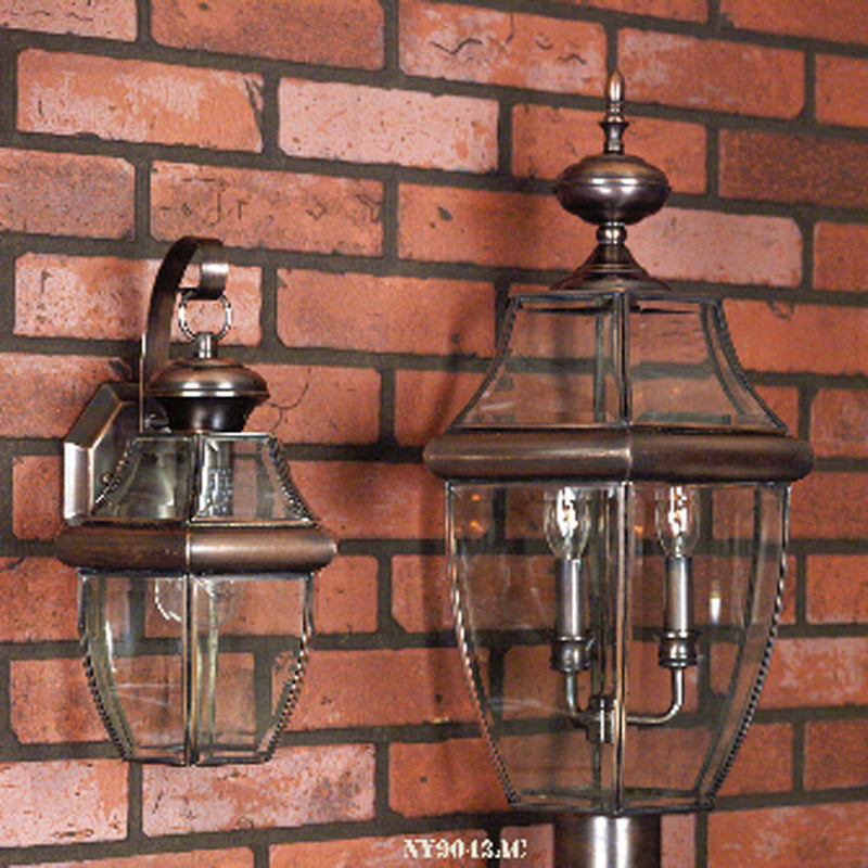 Newbury 3-Light Outdoor Post Lantern in Aged Copper