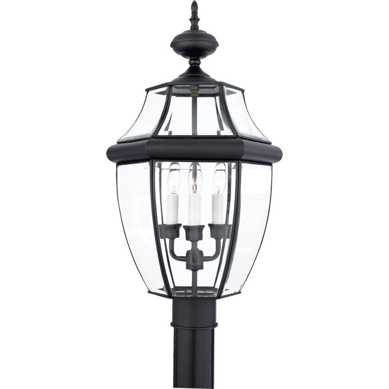 Newbury 3-Light Outdoor Post Lantern in Mystic Black