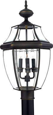 Newbury 3-Light Outdoor Post Lantern in Medici Bronze