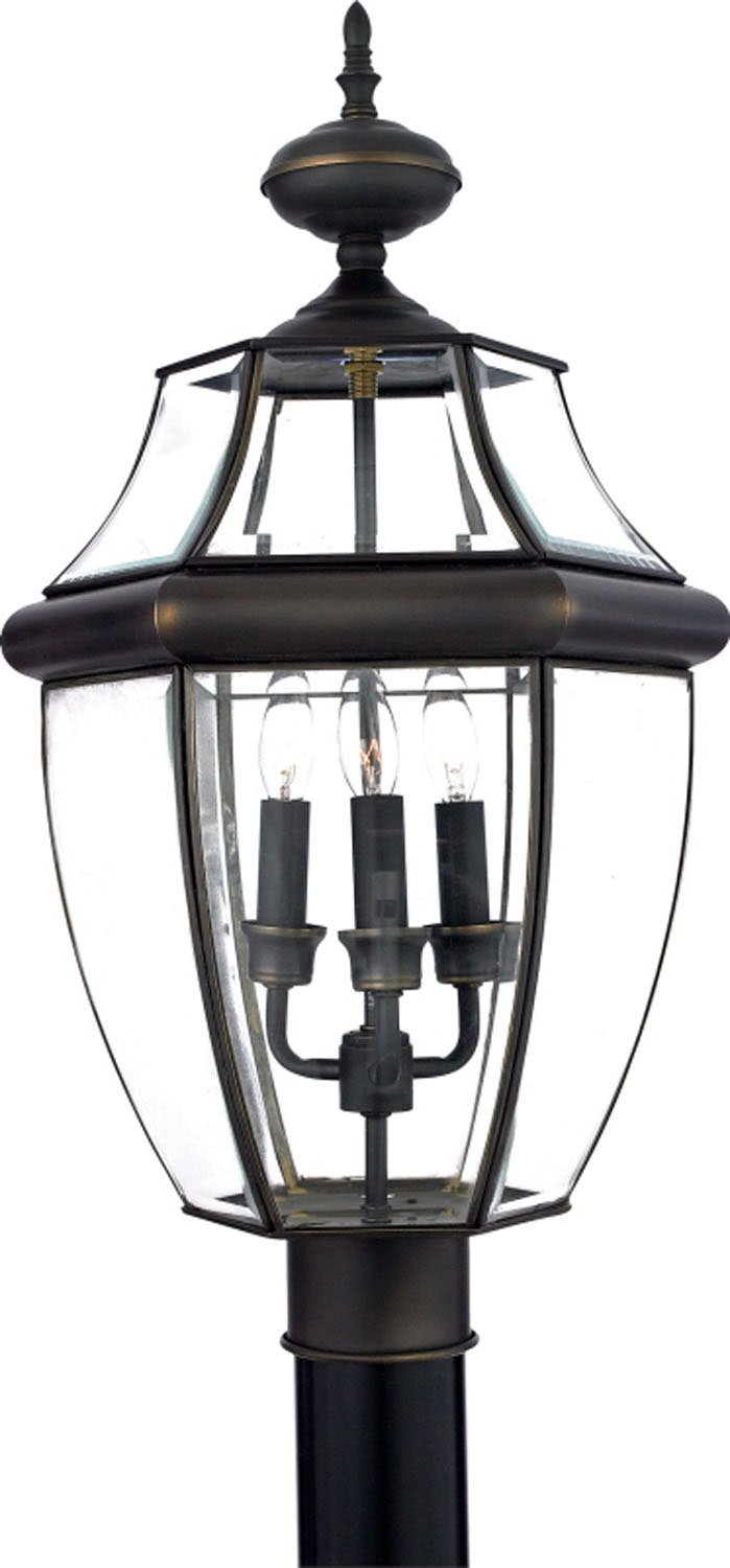 Newbury 3-Light Outdoor Post Lantern in Medici Bronze