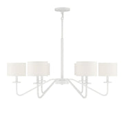 Fabric Shade 42" 6-Light Chandelier in Bisque White