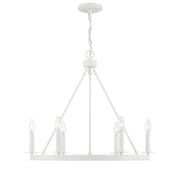 Round Candle 26" 6-Light Chandelier in Bisque White