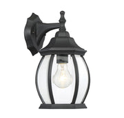 Traditional Beveled Glass 13" 1-Light Outdoor Wall Lantern in Black