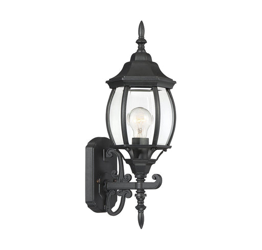 Traditional Beveled Glass 18" 1-Light Outdoor Wall Lantern in Black
