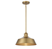 Vintage Metal Bell 14" 1-Light Pendant in Natural Brass