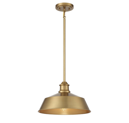 Vintage Metal Bell 14" 1-Light Pendant in Natural Brass