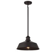 Vintage Metal Bell 14" 1-Light Pendant in Oil Rubbed Bronze