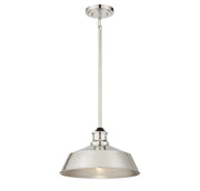 Vintage Metal Bell 14" 1-Light Pendant in Polished Nickel
