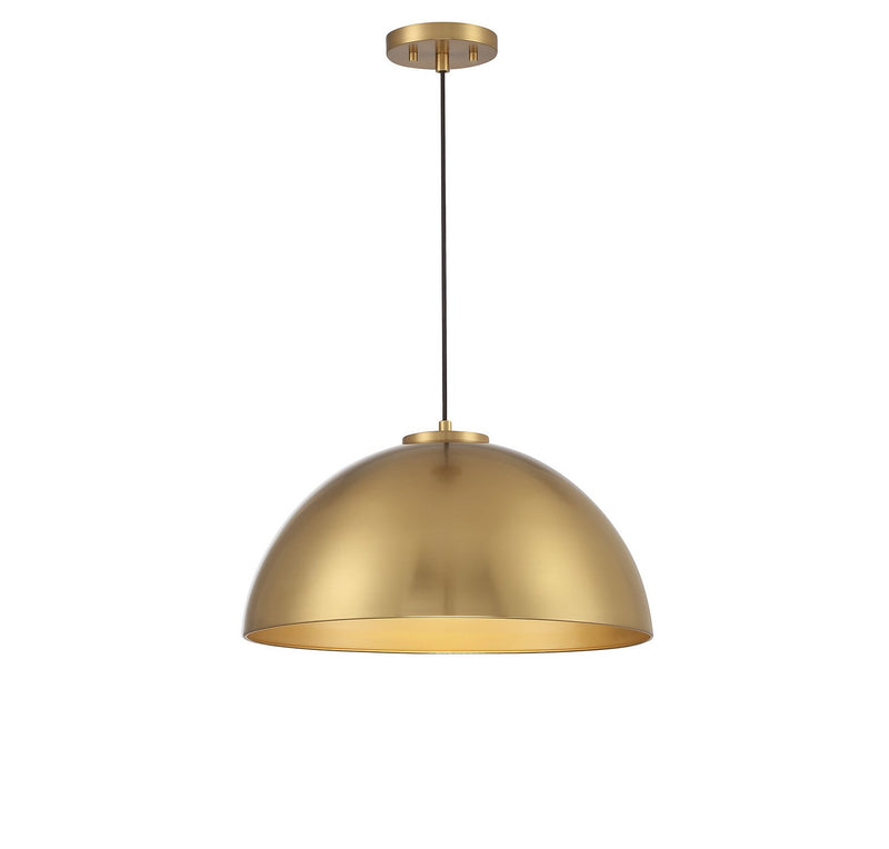 Industrial Metal Bell 18" 1-Light Pendant in Natural Brass
