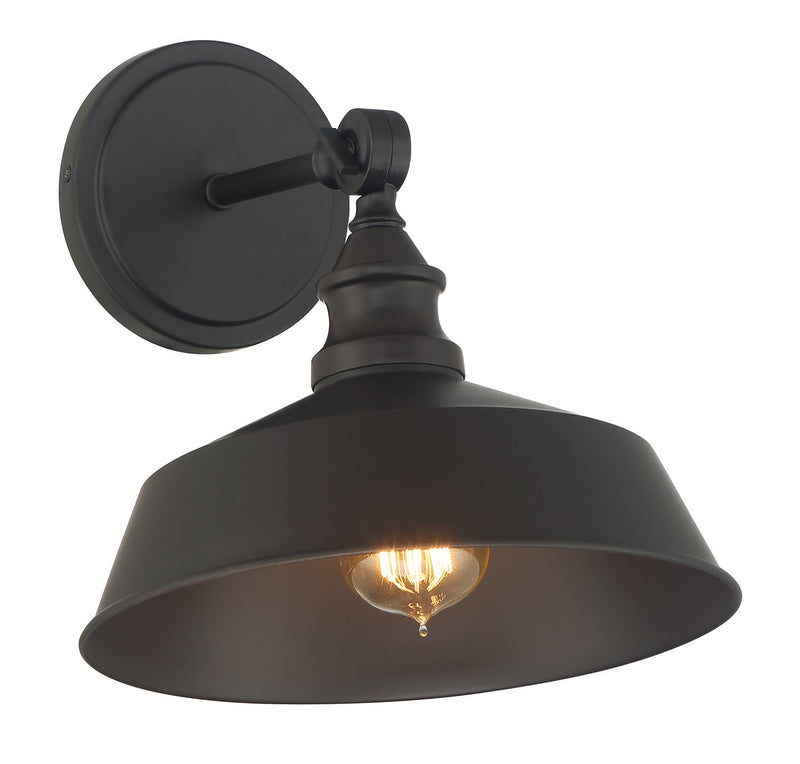 Barn Shade Long Arm 1-Light Wall Sconce in Oil Rubbed Bronze