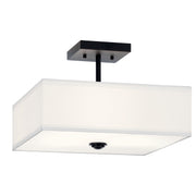 Shailene 3-Light 14" Square Semi-Flush Mount in Black