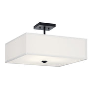 Shailene 3-Light 18" Square Semi-Flush Mount in Black