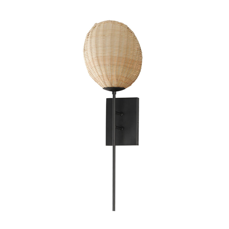 Maldives 1 Light Wall Sconce in Black