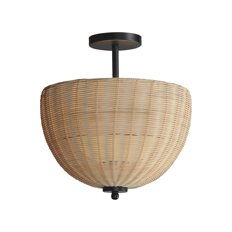 Maldives 2 Light Semi-Flush Mount in Black