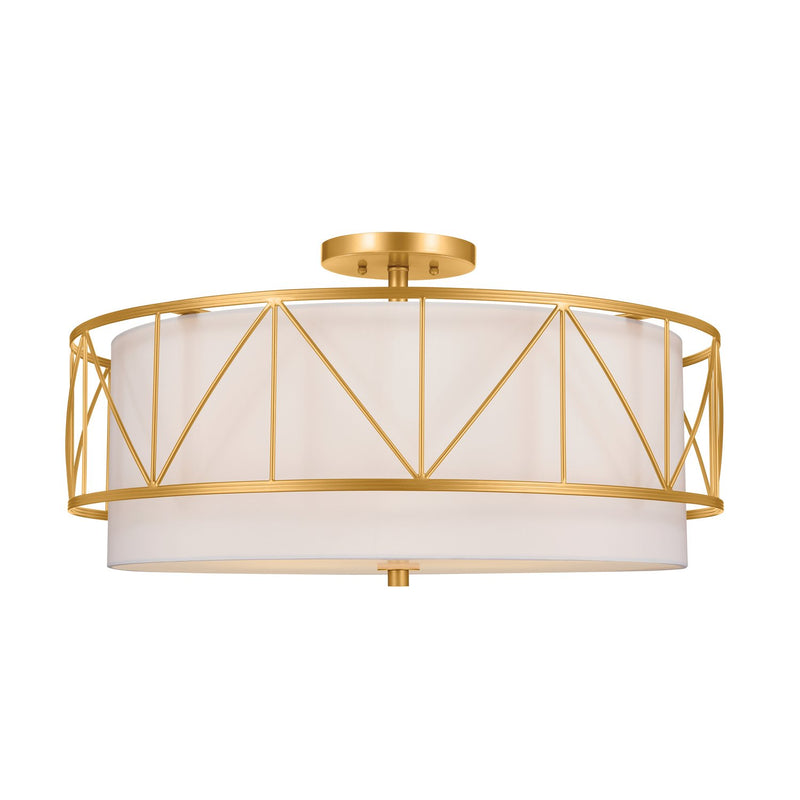 Birkleigh 4-Light Semi-Flush Mount in Classic Gold
