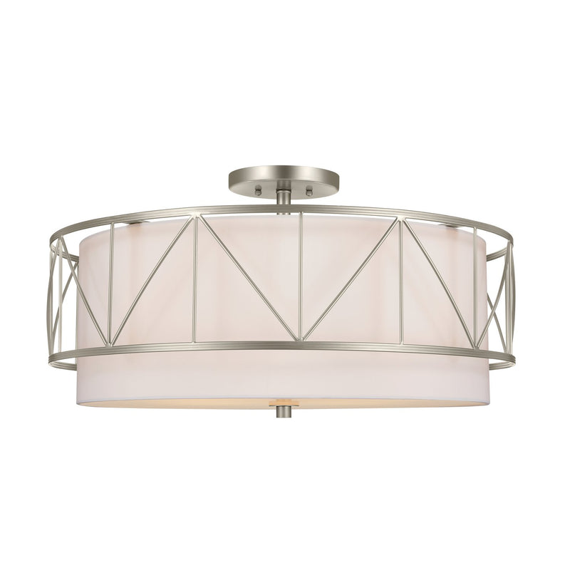 Birkleigh 4-Light Semi-Flush Mount in Satin Nickel
