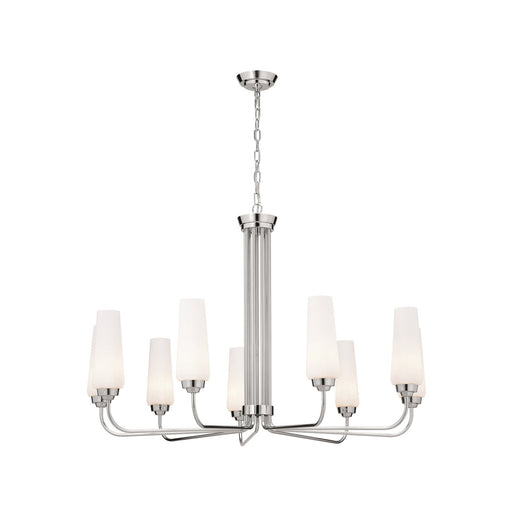 Truby 9-Light 38" Chandelier in Polished Nickel