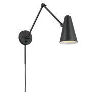 Sylvia Large Swing Arm Wall Lamp in Black