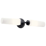 Truby 2-Light Small Bath Vanity Light in Black