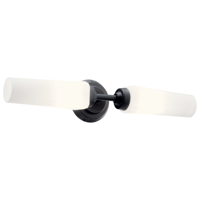 Truby 2-Light Small Bath Vanity Light in Black